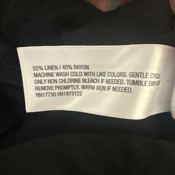 Universal Thread Women’s Long Sleeve Mini Shirtdress Black XS Linen Blend - Picture 4 of 4